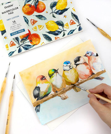 15 Sheets 140LB Watercolor Pad - Grabie